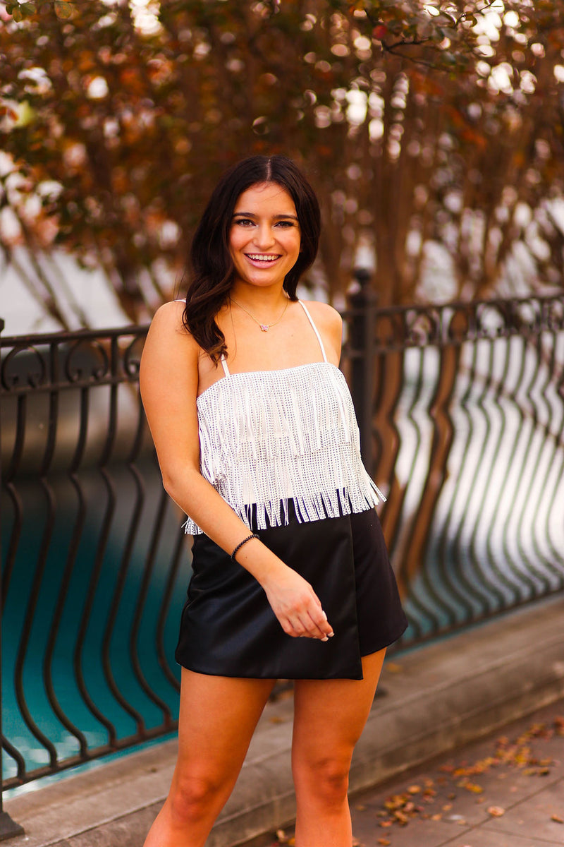 Black Faux leather Mini Skort - Kendry Collection Boutique