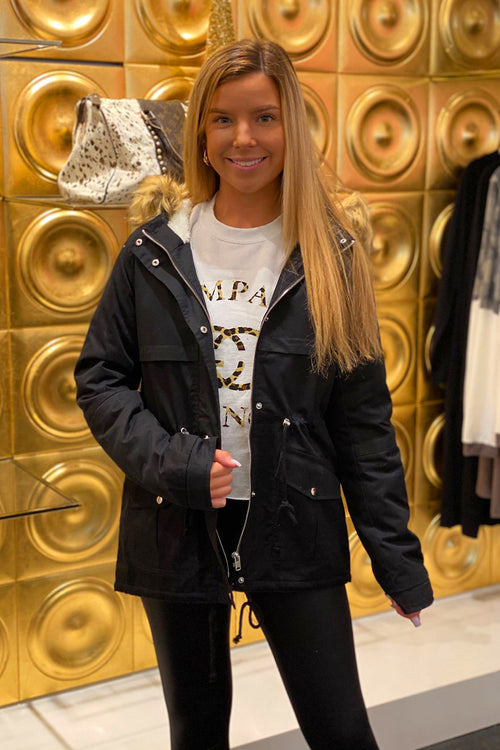 Black Fleece Lined Parka Coat - Shop Kendry Collection Boutique