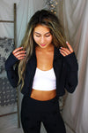 Black Foil Star Pattern Athletic Jacket