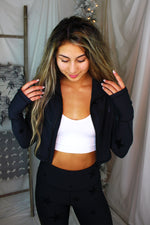 Black Foil Star Pattern Athletic Jacket
