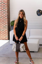 Black Front Tie Halter Neck Romper - Shop Kendry Collection Boutique