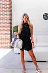 Black Front Tie Halter Neck Romper - Shop Kendry Collection Boutique