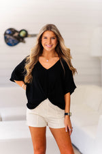 Black Front Twist T-Shirt - Shop Kendry Collection Boutique
