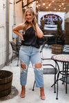 Black Leopard Silk One Shoulder Top - Shop Kendry Collection Boutique
