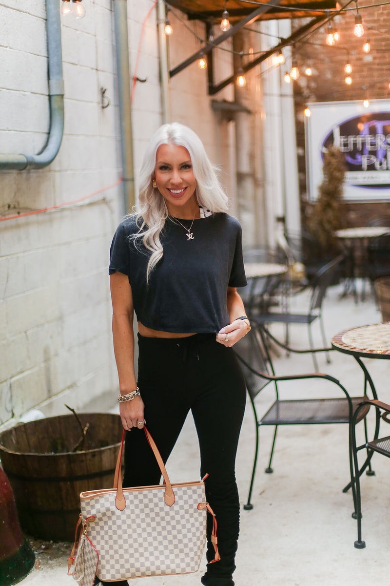 Black Mesh Back Tie Athletic Crop Top - Shop Cute Styles From Kendry Collection Boutique