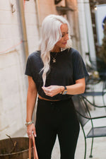 Black Mesh Back Tie Athletic Crop Top - Shop Cute Styles From Kendry Collection Boutique