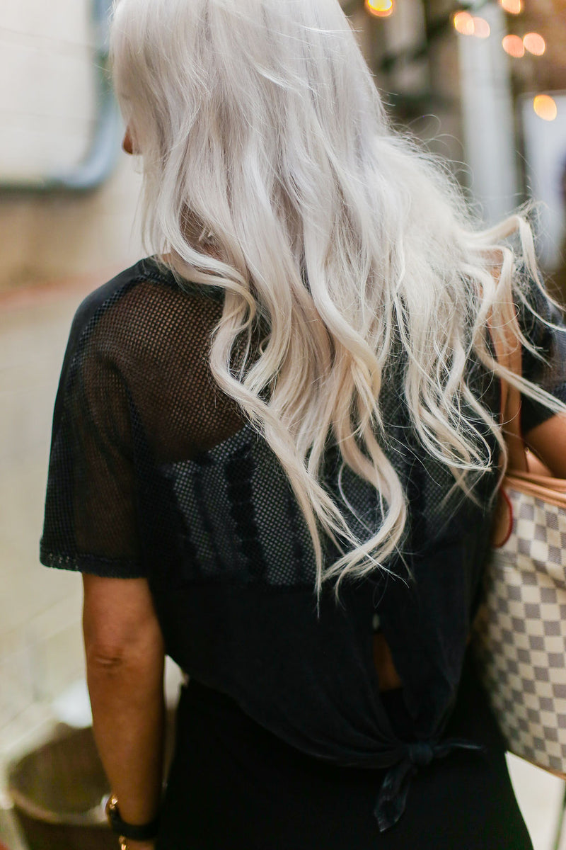 Black Mesh Back Tie Athletic Crop Top - Shop Cute Styles From Kendry Collection Boutique