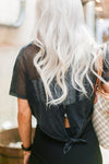 Black Mesh Back Tie Athletic Crop Top - Shop Cute Styles From Kendry Collection Boutique