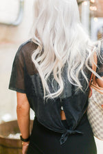 Black Mesh Back Tie Athletic Crop Top - Shop Cute Styles From Kendry Collection Boutique