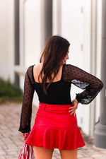 Black Mesh Star Patterned Bodysuit - Kendry Collection Boutique