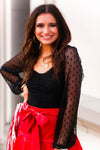 Black Mesh Star Patterned Bodysuit - Kendry Collection Boutique