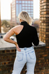 Black One Shoulder Mock Neck Sweater - Shop Kendry Collection Boutique Online