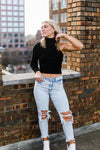 Black One Shoulder Mock Neck Sweater - Shop Kendry Collection Boutique Online