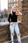 Black One Shoulder Mock Neck Sweater - Shop Kendry Collection Boutique Online