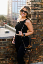 Black One Shoulder Ribbed Tank Top - Shop Kendry Collection Boutique Online