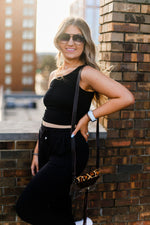 Black One Shoulder Ribbed Tank Top - Shop Kendry Collection Boutique Online