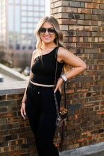Black One Shoulder Ribbed Tank Top - Shop Kendry Collection Boutique Online
