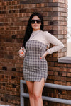 Black Plaid Square Neck Mini Dress - Shop Kendry Collection Boutique 