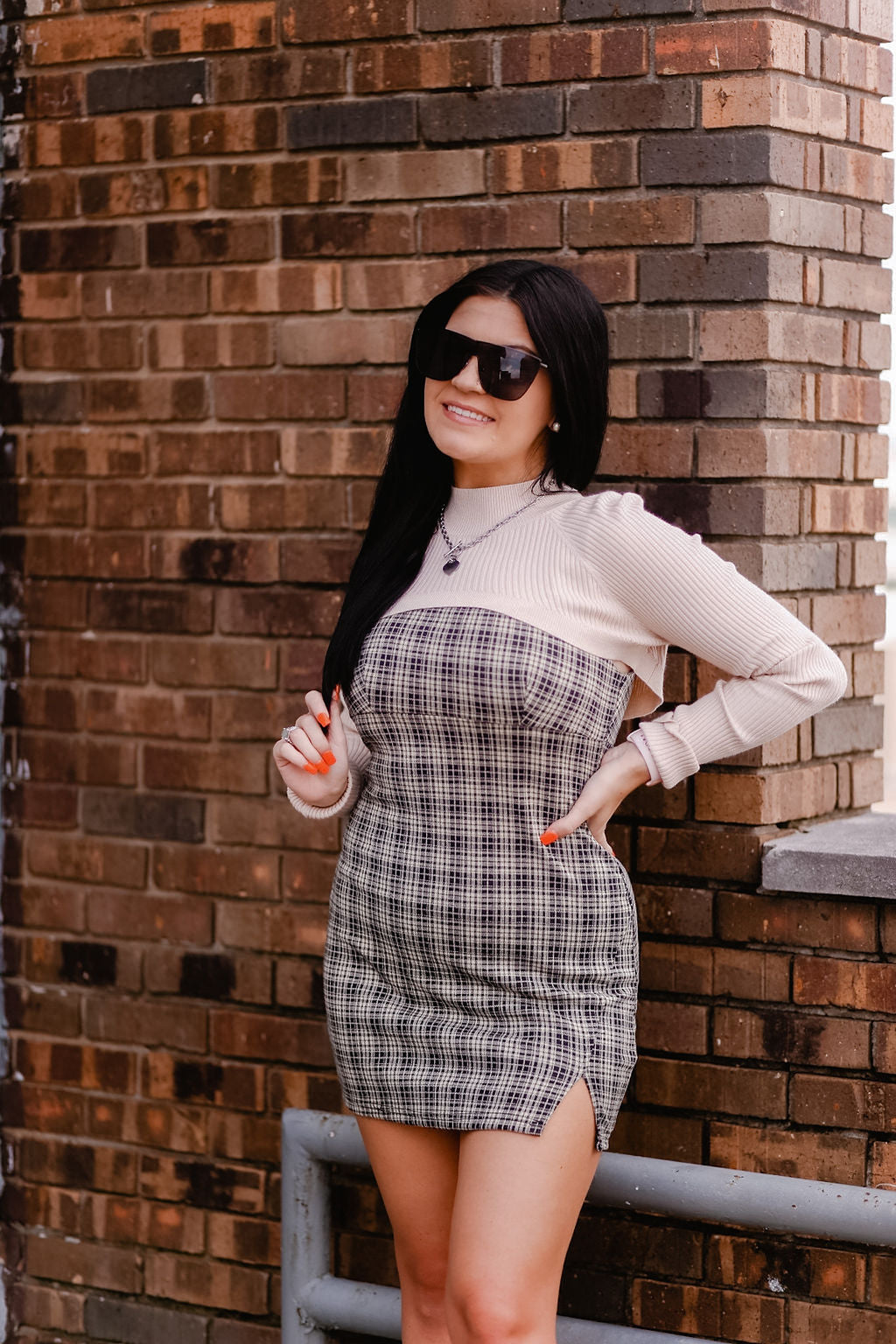 Black Plaid Square Neck Mini Dress Shop Kendry Collection Boutique
