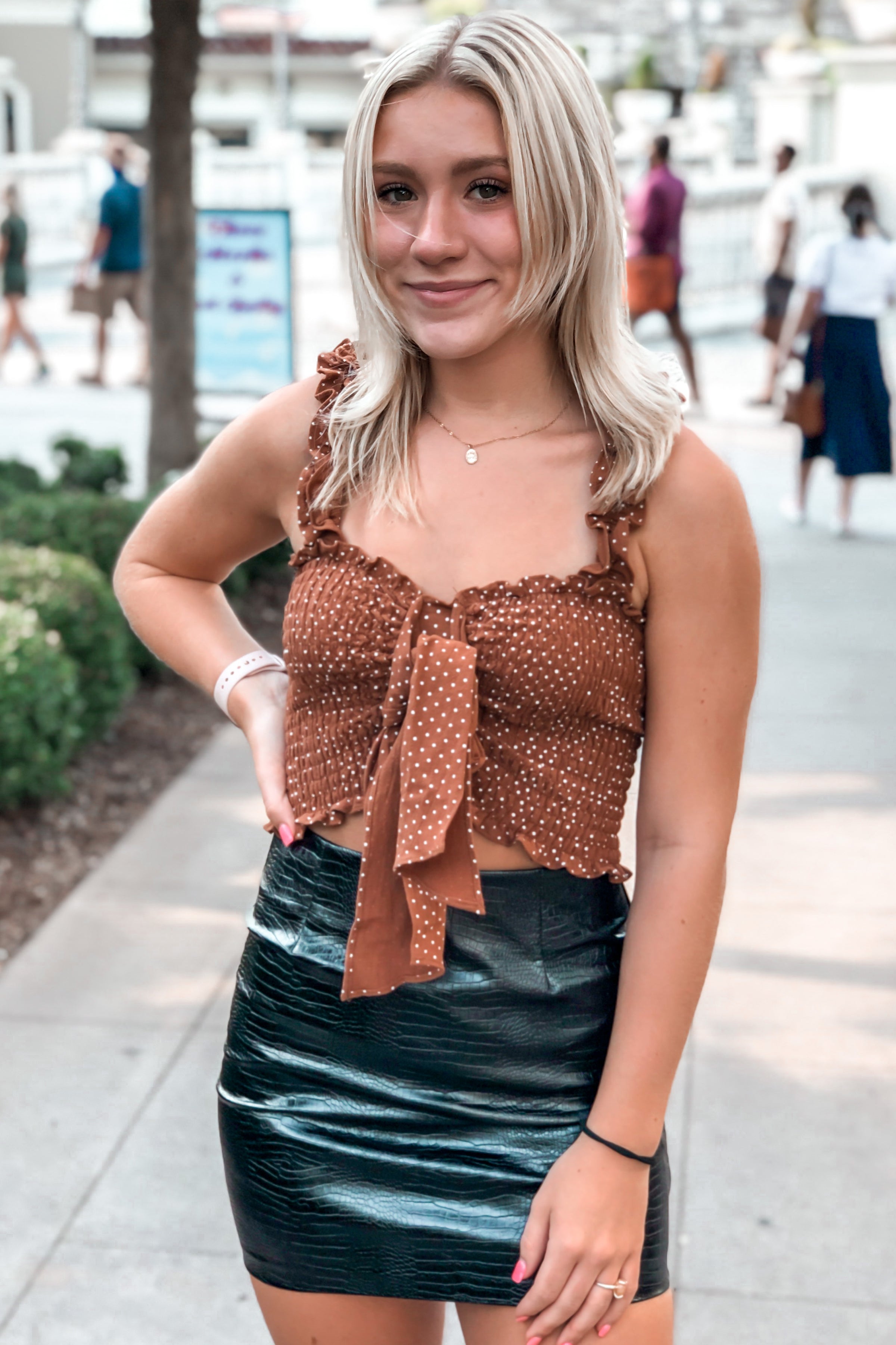 smocked cami top