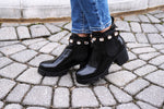 Black Rhinestone Amulet Ankle Booties - Kendry Collection Boutique
