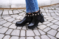 Black Rhinestone Amulet Ankle Booties - Kendry Collection Boutique