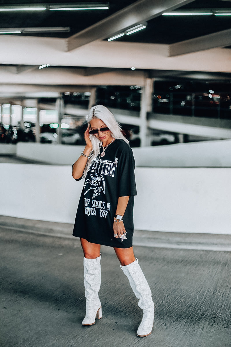 Black Rhinestone Star Band Tee - Shop Kendry Collection Boutique