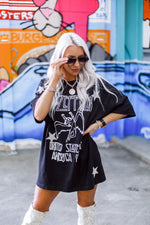 Black Rhinestone Star Band Tee - Shop Kendry Collection Boutique