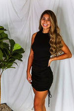 Black Ruched Sleeveless Knit Dress - Shop Kendry Collection Boutique