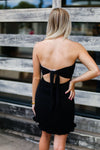 Black Ruffle Hem Strapless Mini Dress - Kendry Collection Boutique