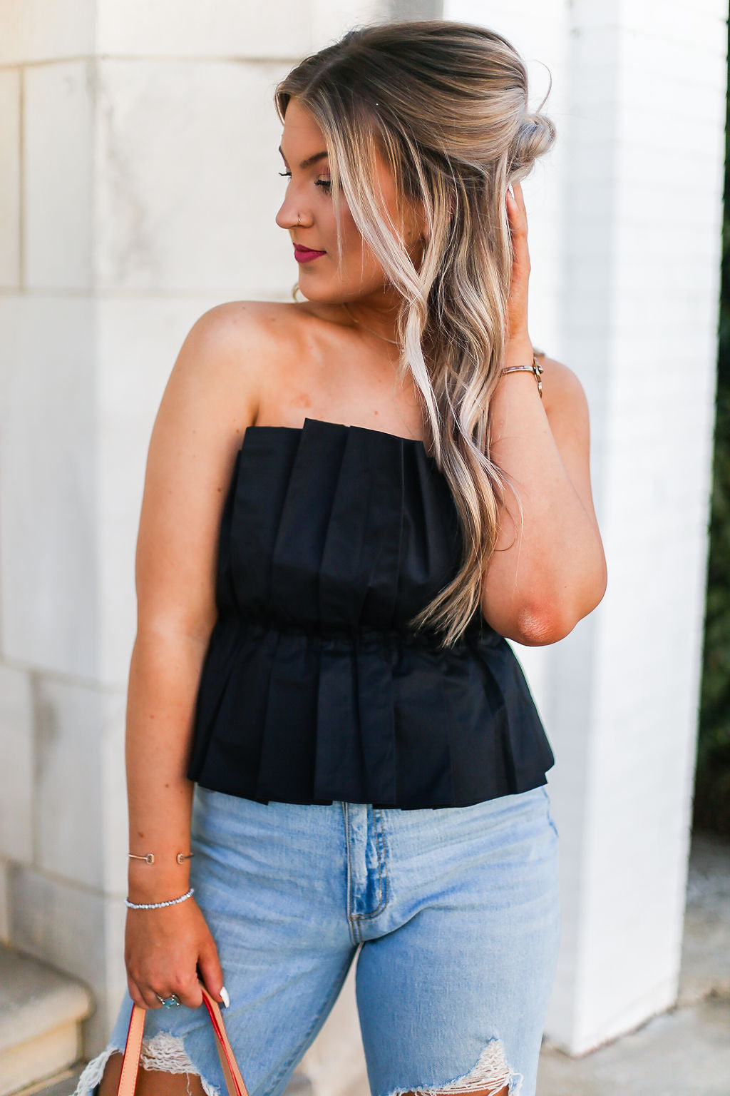 Black Ruffle Tube Top - Shop Kendry Collection Boutique