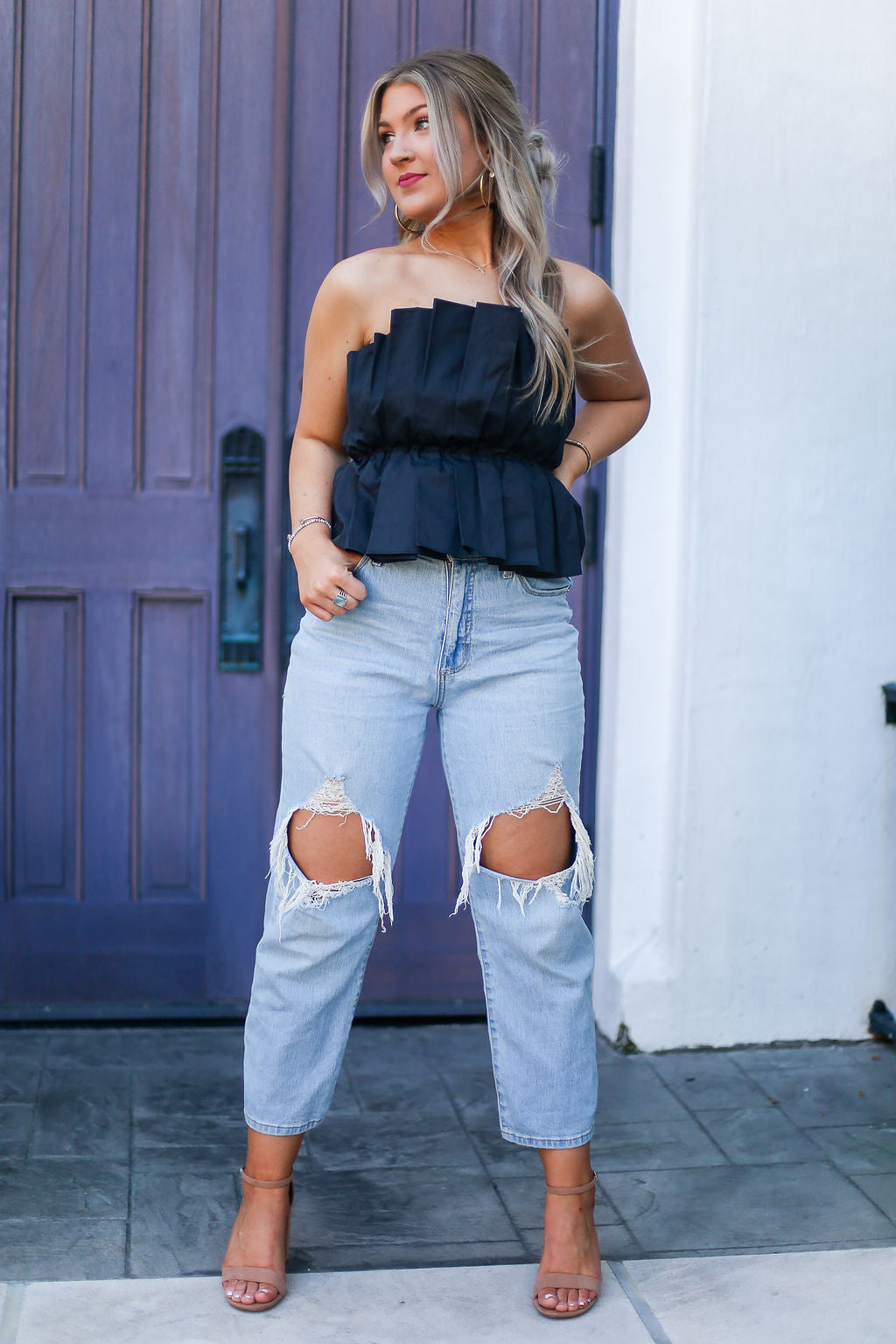 Black Ruffle Tube Top - Shop Kendry Collection Boutique