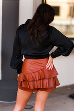Black Satin Front Twist Long Sleeve Blouse - Shop Kendry Collection Boutique
