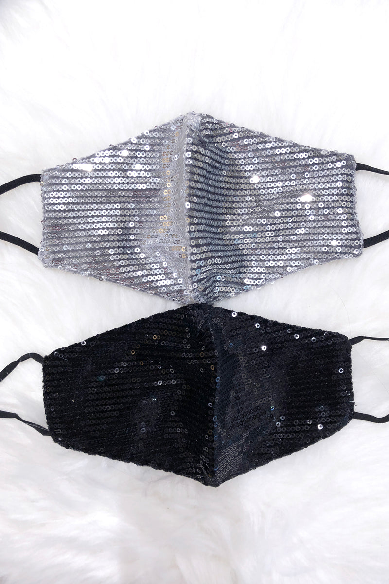 Black Sequin Face Mask - Shop Cute Sequin Face Masks Online At Kendry Collection Boutique