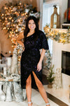 Black Sequin One Shoulder Midi Dress - Kendry Collection Boutique