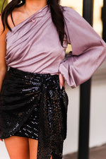 Black Sequin Wrap Mini Skirt - Shop Kendry Collection Boutique