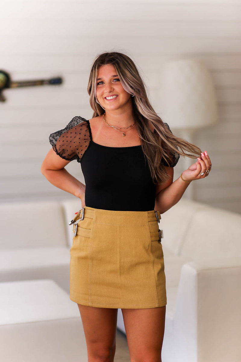 Black Sheer Puff Sleeve Bodysuit - Kendry Collection Boutique Online