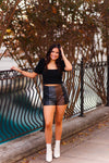 Black Puff Sleeve Knit Crop Top - Shop Kendry Collection Boutique
