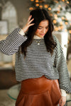 Black and Cream Stripped Sweater