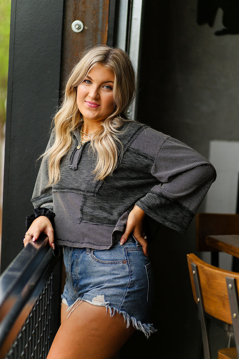 Black and White Striped Pullover - Shop Kendry Collection Boutique