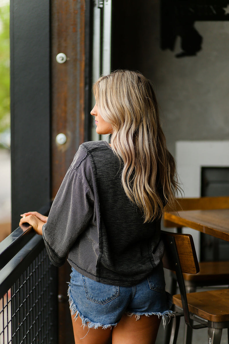 Black and White Striped Pullover - Shop Kendry Collection Boutique