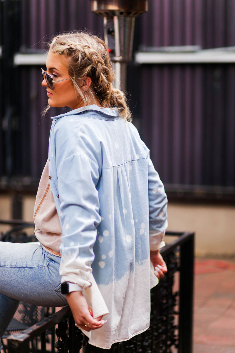 Bleached Chambray Button Down - Shop Kendry Collection Boutique 