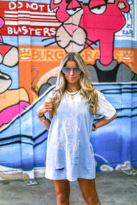 Bleached Distressed Led Zep Band Tee - Shop Kendry Collection Boutique