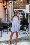 Blue And White Pin Stripe Tunic Top - Shop Kendry Collection Boutique