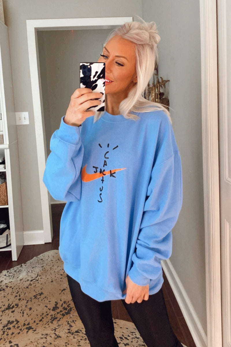 Blue Cactus Crewneck Sweatshirt - Shop Kendry Collection Boutique