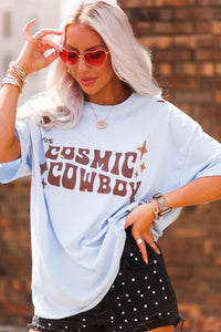 Blue Cosmic Cowboy Graphic Tee - Shop Kendry Collection Boutique