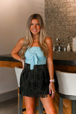 Blue Front Tie Tube Top - Shop Kendry Collection Boutique 