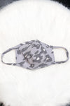 Blue Grey Leopard Face Mask - Kendry Collection Boutique