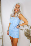 Blue Polka Dot Wrap Mini Dress - Shop Kendry Collection Boutique