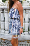 Blue Snake Skin Strapless Romper - Shop Cute Game Day Outfits Online At Kendry Collection Boutique